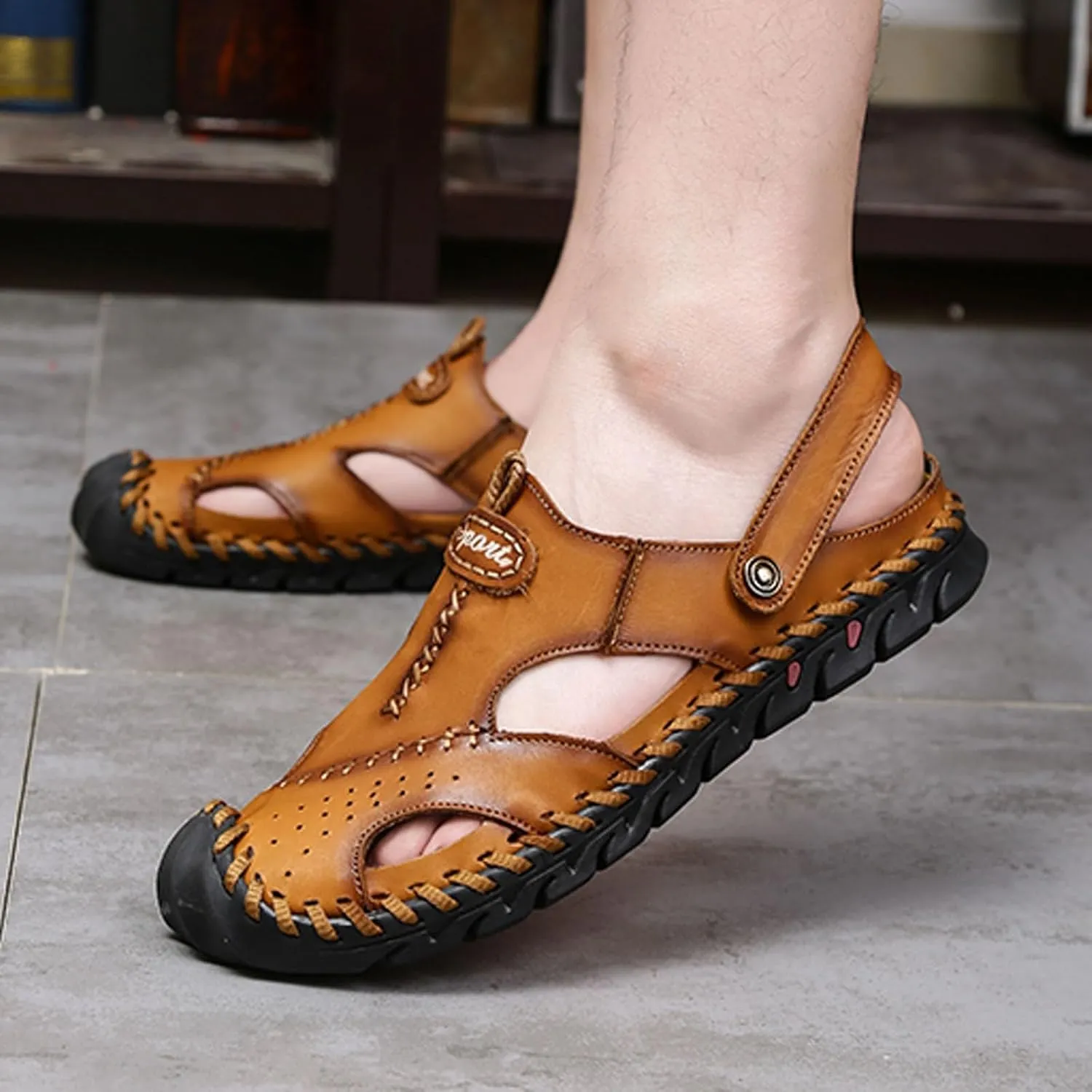 Men's Summer Casual Sandals Slip On Comfortable Flat Footbed Beach Walking Shoes Ideal For Outdoor Activities