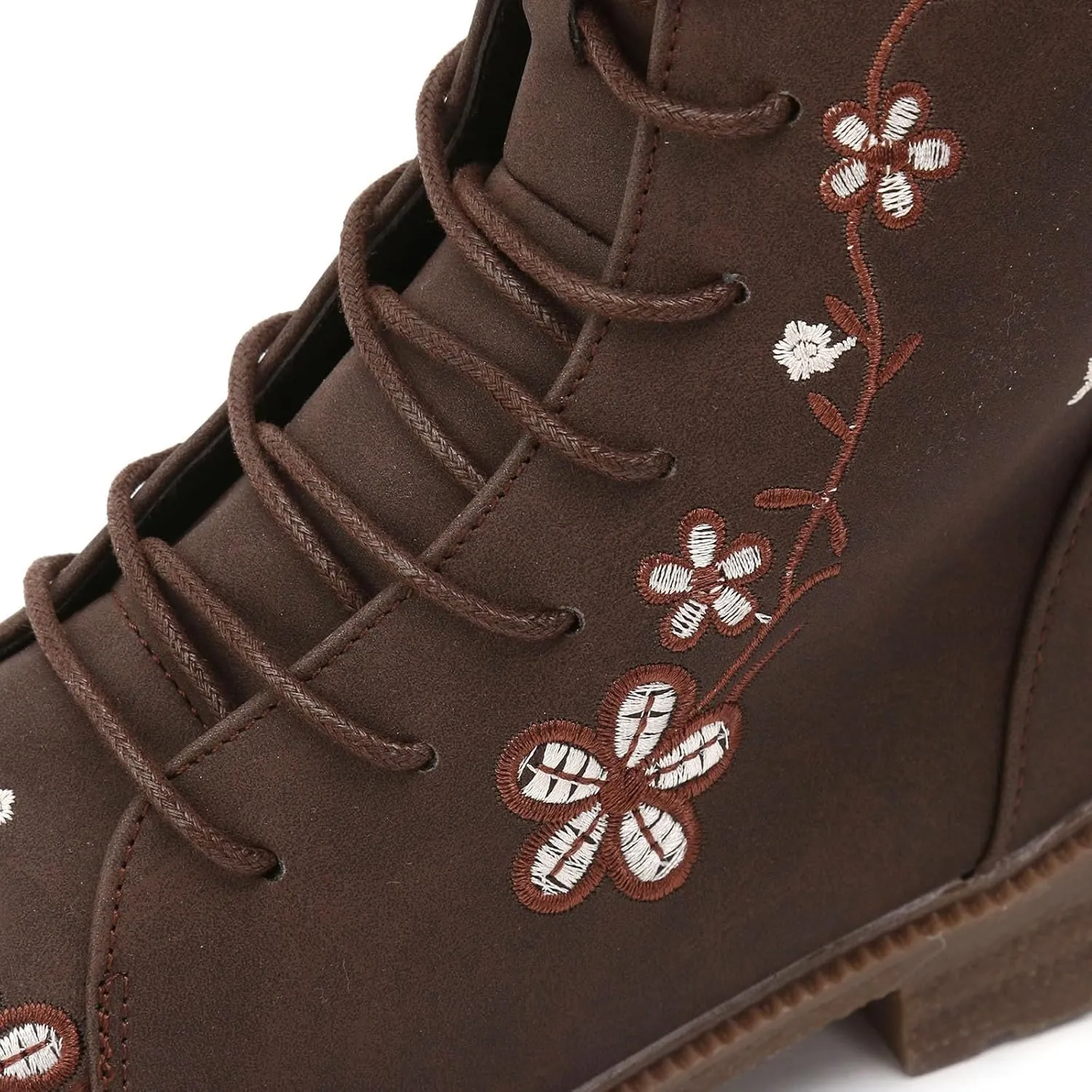Mid Calf Boots for Women Retro Printed Embroidered Women's Heel Monochrome Fashion Short Boots Non Rain 8 Wide