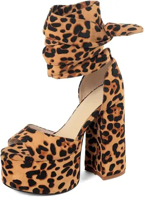 Roimaash Fashion Platform Sandals Block High Heels