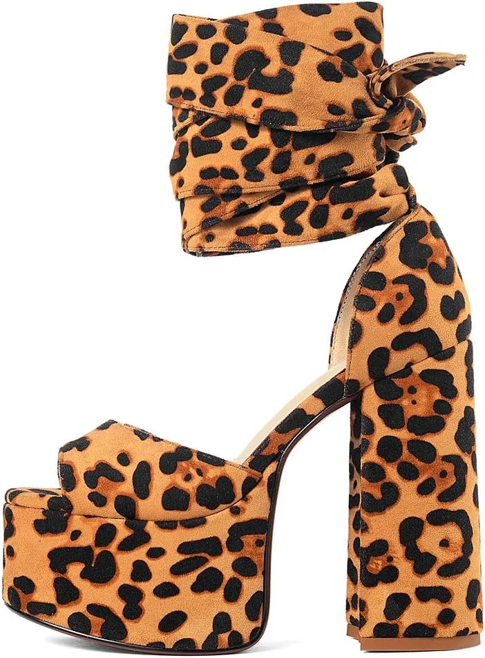 Roimaash Fashion Platform Sandals Block High Heels