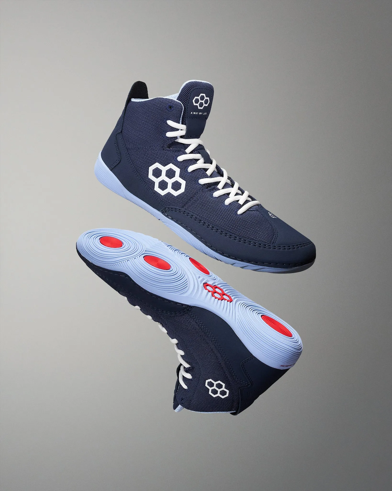 RUDIS Courage Adult Wrestling Shoes - Navy/Carolina Blue