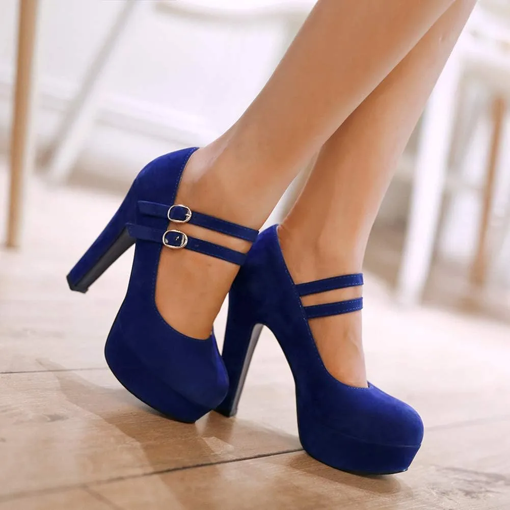 Scaoruki Fashion Platform Pumps Block High Heels