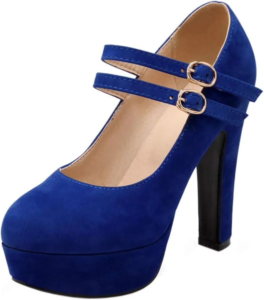 Scaoruki Fashion Platform Pumps Block High Heels