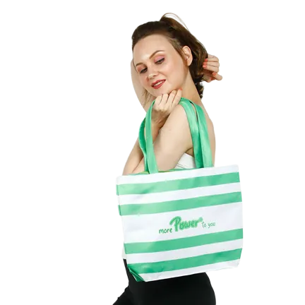 Striped Medium Sized Fashionable Tote Bag