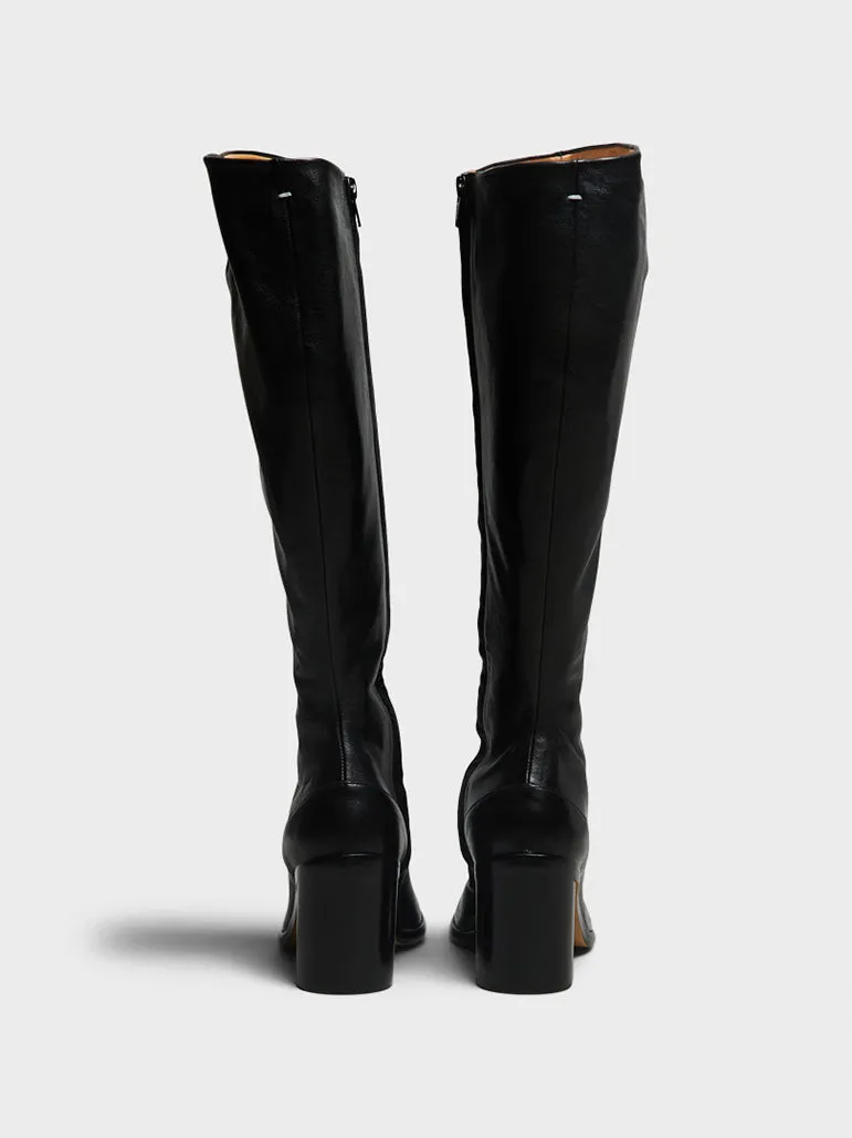 Tabi Knee-High Boots in Black