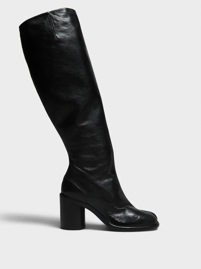 Tabi Knee-High Boots in Black
