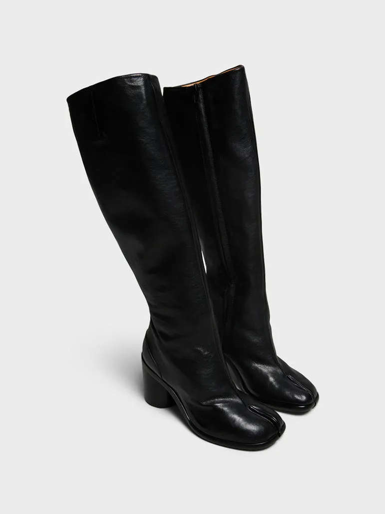 Tabi Knee-High Boots in Black