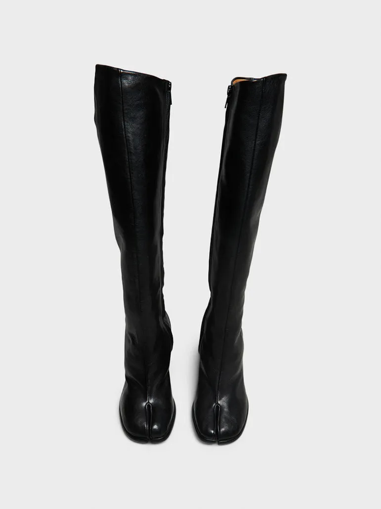 Tabi Knee-High Boots in Black