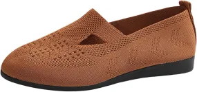 Women's Ballet Flats Soft Knitting Round Toe Slip On Flats Shoes Comfort Ballerina Flat Shoes for Walking Street