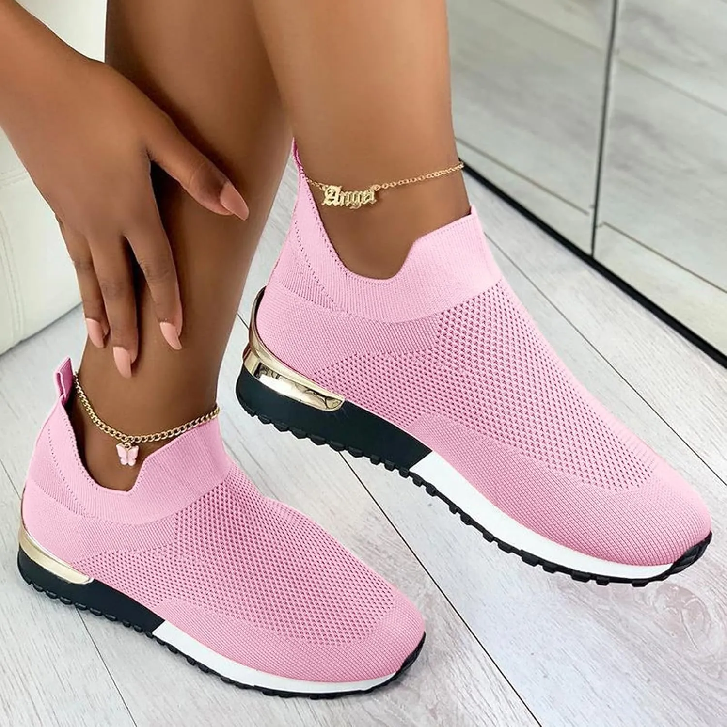 Women's Fashion Sneaker Non Slip Work Wide Comfortable Slip Resistant Work Shoes Running Shoes for Women Womens Loafer Flat Mid Top Sneakers for Men