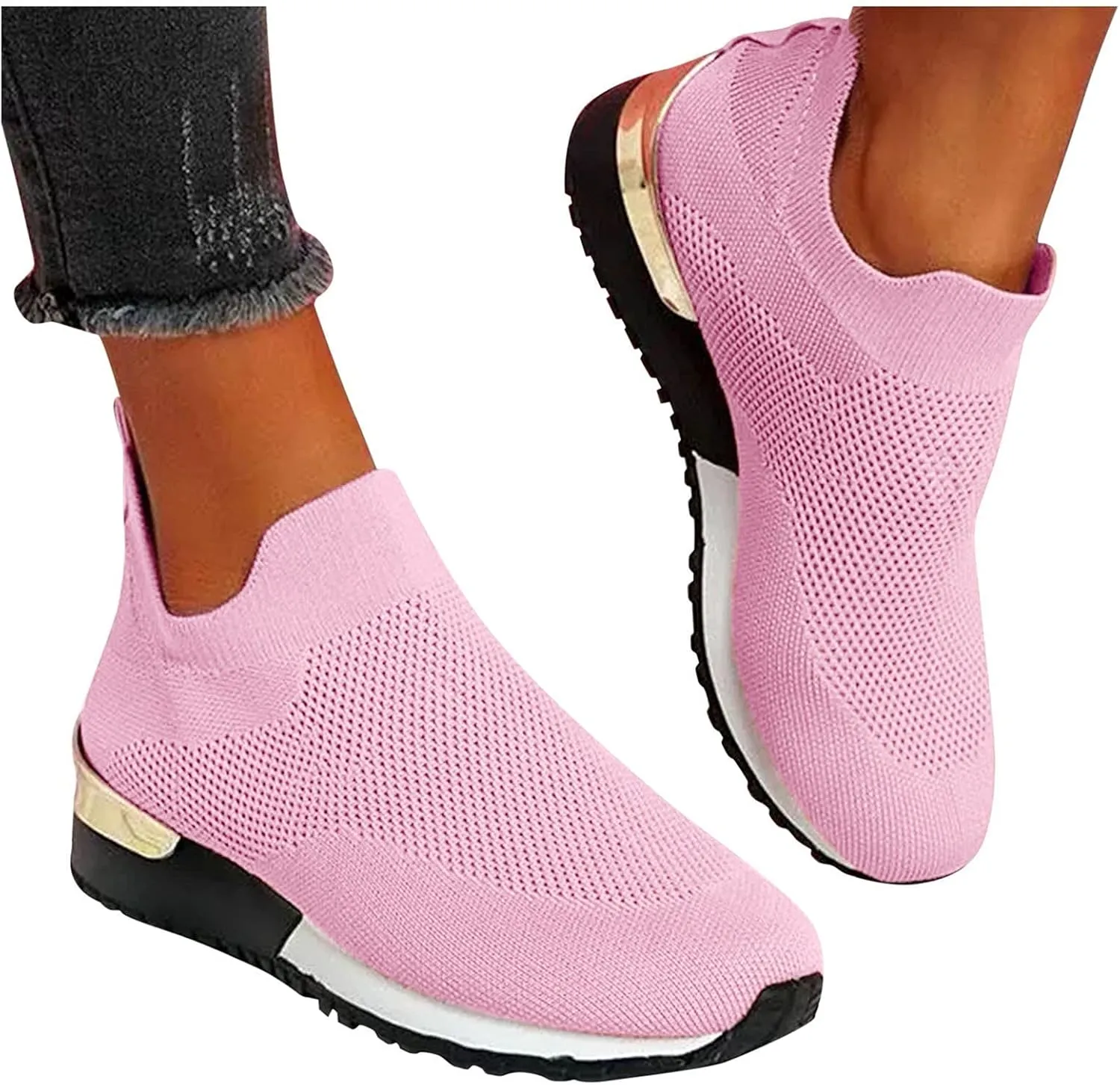 Women's Fashion Sneaker Non Slip Work Wide Comfortable Slip Resistant Work Shoes Running Shoes for Women Womens Loafer Flat Mid Top Sneakers for Men