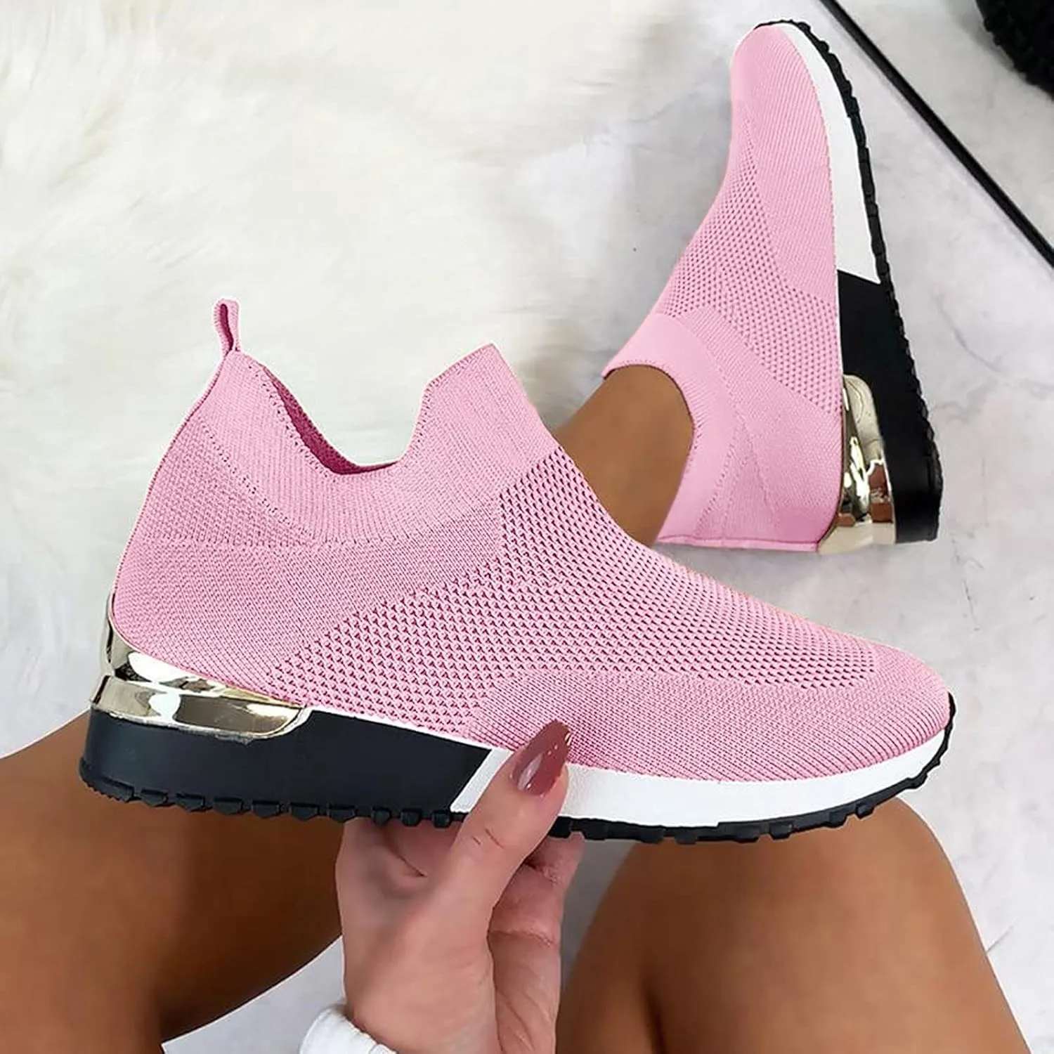 Women's Fashion Sneaker Non Slip Work Wide Comfortable Slip Resistant Work Shoes Running Shoes for Women Womens Loafer Flat Mid Top Sneakers for Men