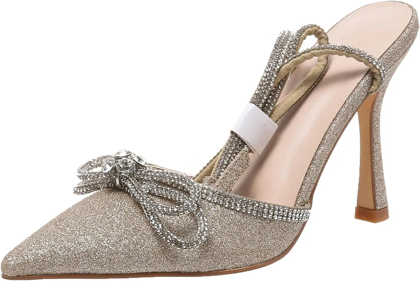 Women's High Heels Destiny Closed Toe Strappy Heels Sexy Rhinestone Ankle Strap Pumps Wedding Bridal Party Dress Shoes