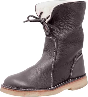 Womens Vintage Buttery-soft Waterproof Wool Lining Boots Fashion Lace Up Boots Warm Winter Boots Wide Calf FurBoots